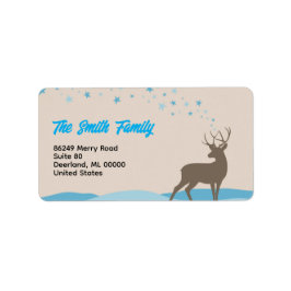Etiqueta Modern Holiday Return Address Label Cute Deer