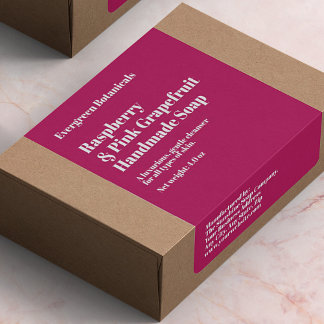 Etiqueta Modern Hot Pink Soap Packaging Label