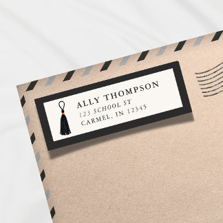 Etiqueta Modern Ivory Graduation Cap Tassel