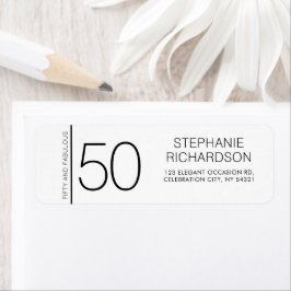 Etiqueta Modern Minimal Fifty and Fabulous 50th Birthday