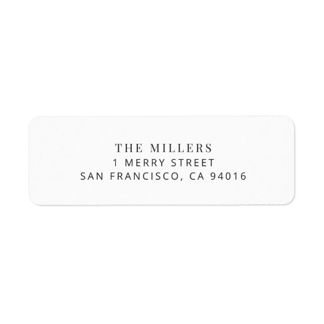 Etiqueta Modern Minimalist Wedding Address Label (Frente)