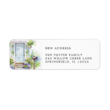 Modern New Home Watercolor Return Address