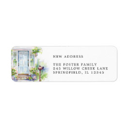 Etiqueta Modern New Home Watercolor Return Address