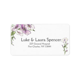 Etiqueta Modern Pansy Wedding