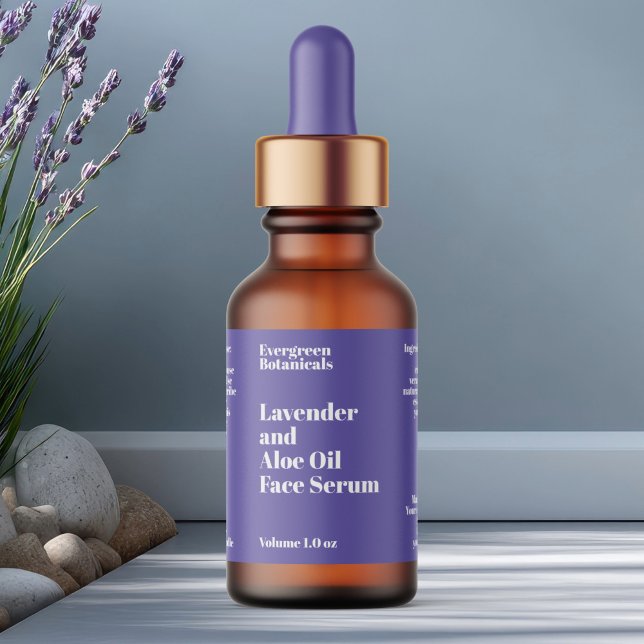 Etiqueta Modern Purple Cosmetics Dropper Bottle Label (Criador carregado)
