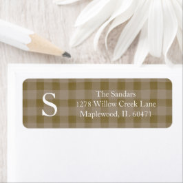 Etiqueta Modern Rustic Plaid Return Address Labels