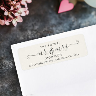 Etiqueta Modern Script Chic Future MR e Sra. Elegant