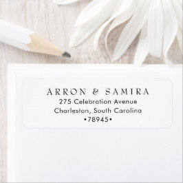 Etiqueta Modern Simple Wedding Return Address