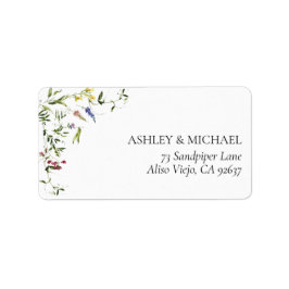 Etiqueta Modern Summer Wildflower Endereço de Devolução