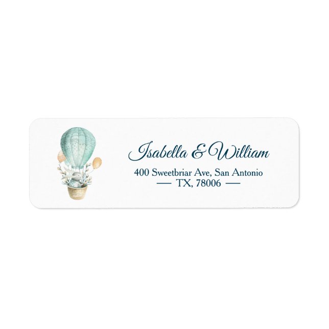 Etiqueta Modern Watercolor Felz pascoa Balloon Bunny Boho (Frente)