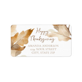 Etiqueta Modern Watercolor Leaf Thanksgiving