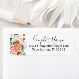 Etiqueta Modern Watercolor Wildflower Trendy Floral