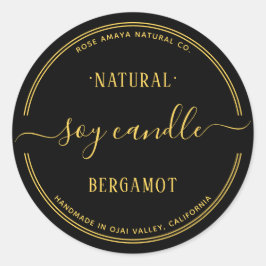 Etiqueta Moderna de Spa de Beleza com Vela Preta e