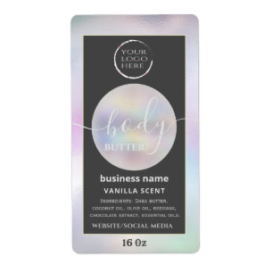 Etiqueta Moderna o seu logotipo, o corpo da escrita holográ