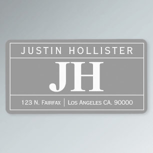 Etiqueta Moderno Bold Professional   Cinzas e brancas