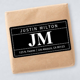 Etiqueta Moderno Bold Professional | Preto e branco