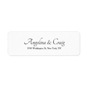 Etiqueta Moderno branco elegante profissional Wedding