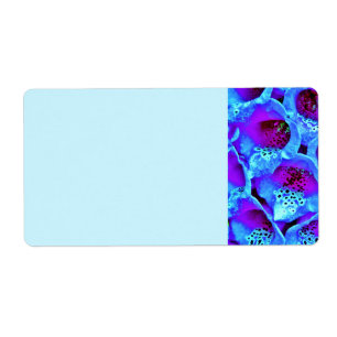 Etiqueta Moderno Chic Azul Turquesa Flores Natureza