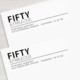Etiqueta Moderno Cinquenta e Fabuloso Aniversário de 50 Ano