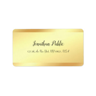 Etiqueta Moderno Dourado Elegante de Texto Caligrafado