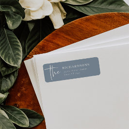 Etiqueta Moderno e minimalista simples | Azul poeirento