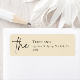 Etiqueta Moderno e minimalista simples | Rótulo bege