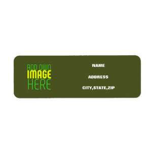 ETIQUETA MODERNO EDITABLE ARMY GREEN IMAGE TEXTO MODELO