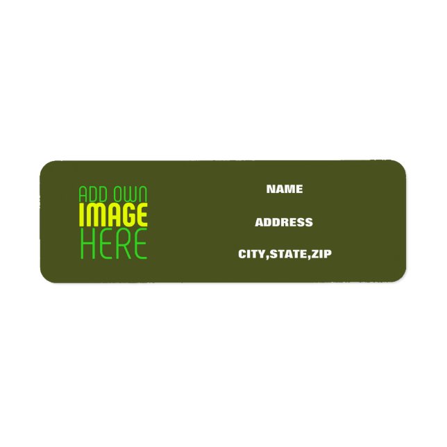 ETIQUETA MODERNO EDITABLE ARMY GREEN IMAGE TEXTO MODELO (Frente)