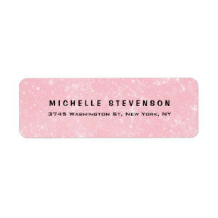 Etiqueta Moderno Elegante Feminina Rosa Minimalista