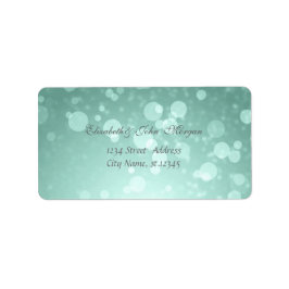 Etiqueta Moderno Glamouroso  Elegante Verde Menta, Bokeh