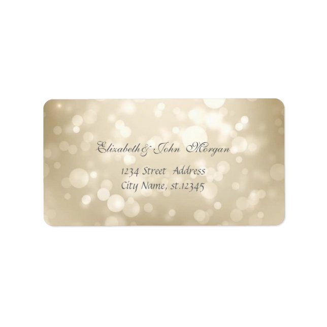 Etiqueta Moderno Glamouroso Estiloso Bokeh (Frente)