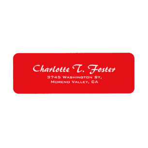 Etiqueta Moderno minimalista elegante do roteiro vermelho