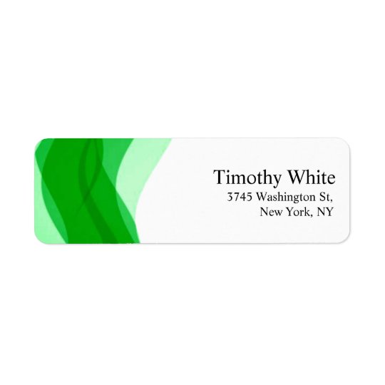 Etiqueta Moderno minimalista elegante liso verde & branco