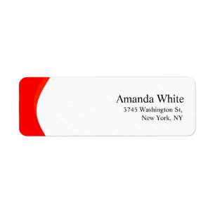 Etiqueta Moderno minimalista elegante liso vermelho &