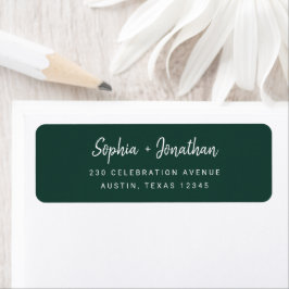 Etiqueta Moderno Minimalista | Emerald Green Return Address