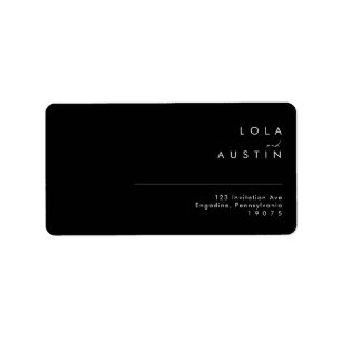 Etiqueta Moderno Minimalista Endereço RSVP de Casamento N