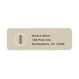 Etiqueta Moderno Minimalista Kraft Chic Rústico Monograma C