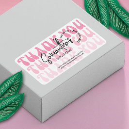 Etiqueta Moderno Obrigado Por Comprar Entrega Rosa Retroati