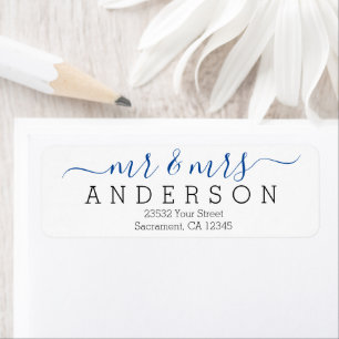 Etiqueta Moderno personalizado Sr. e Sra. Family Name Retur