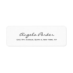 Etiqueta Moderno profissional branco simples liso da