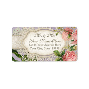 Etiqueta Moderno Vintage Lace Tea Stainea Hydrangea n Rosas
