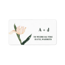 Etiqueta Modren blush pink floral 