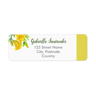 Etiqueta Mola Amarelo Lilos Flores