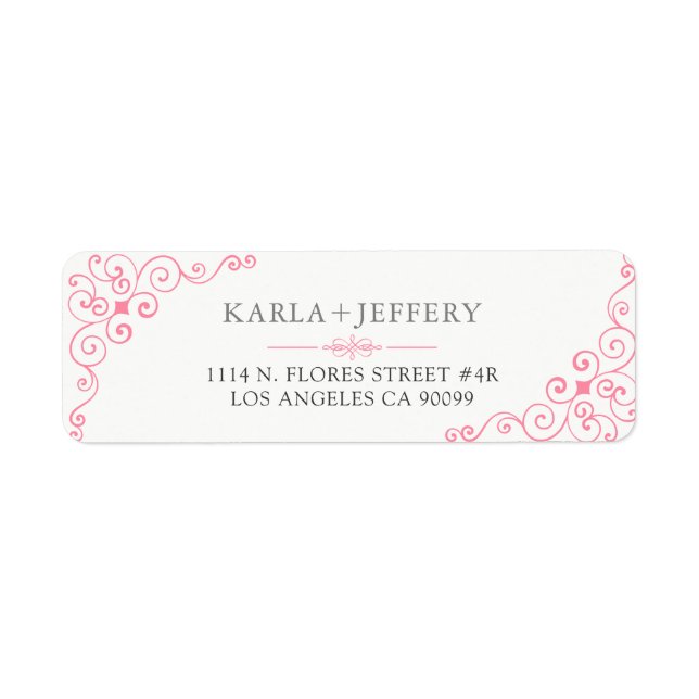 Etiqueta Moldura brilhante cor-de-rosa (Frente)