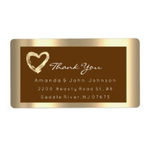 Moldura Castanha Coração Dourado RSVP Casamento No