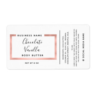 Etiqueta Moldura minimalista de rosa de tipografia moderna