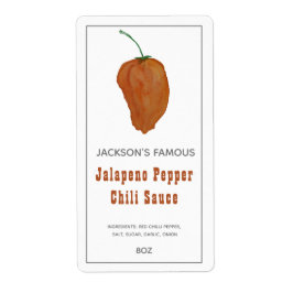 Etiqueta Molho de Pimenta Jalapen Chili Caseiro