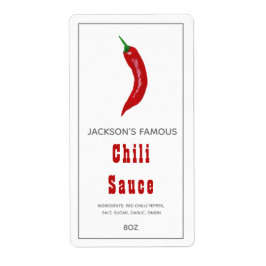 Etiqueta Molho Picante Caseiro | Rótulo de Molho de Pimenta