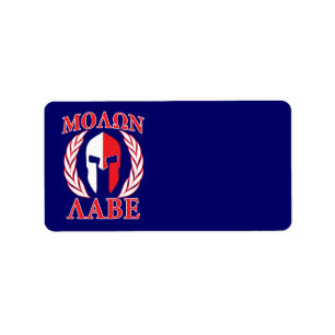 Etiqueta Molon Labe Spartan Armor Laurels Marinho Azul