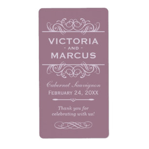 Etiqueta Molve Wedding Wine Botle Monograma Labor